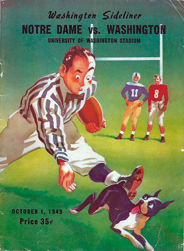 College Football Program: Washington Huskies vs. Notre Dame Fighting Irish (October 1, 1949)