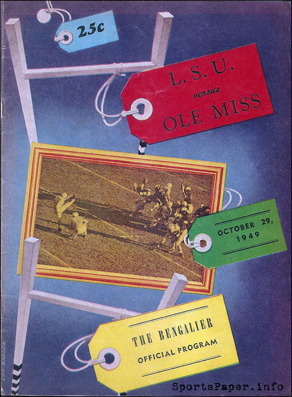 College Football Program: LSU Tigers vs. Ole Miss Rebels (October 29, 1949)