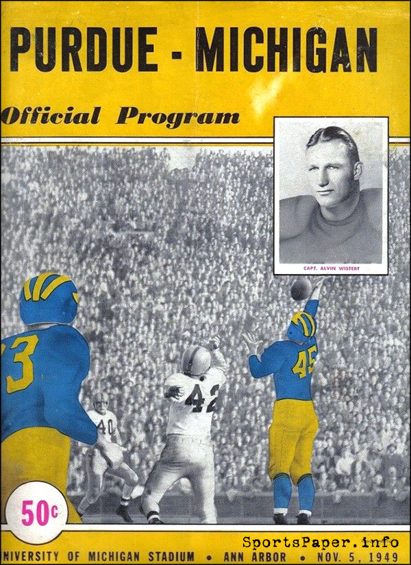 College Football Program: Michigan Wolverines vs. Purdue Boilermakers (November 5, 1949)