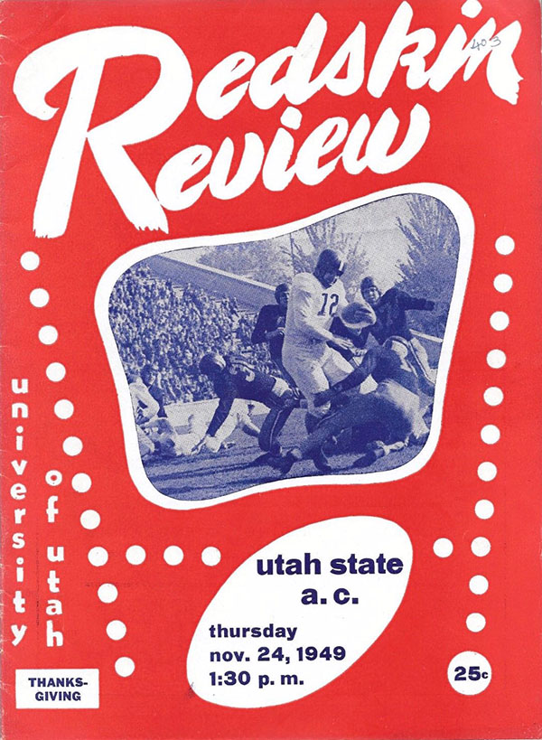 College Football Program: Utah Utes vs. Utah State Aggies (November 24, 1949)