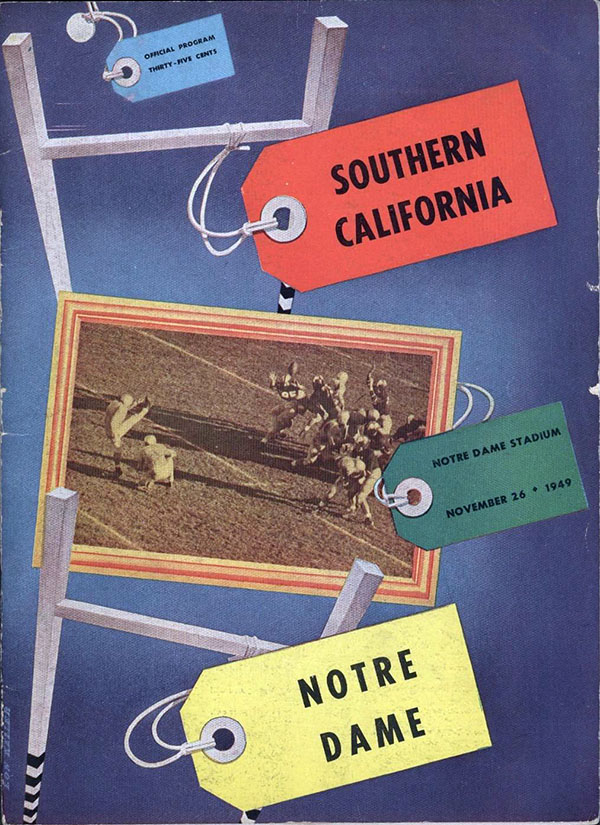 College Football Program: Notre Dame Fighting Irish vs. USC Trojans (November 26, 1949)