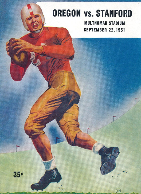 College Football Program: Oregon Ducks vs. Stanford Indians (September 22, 1951)