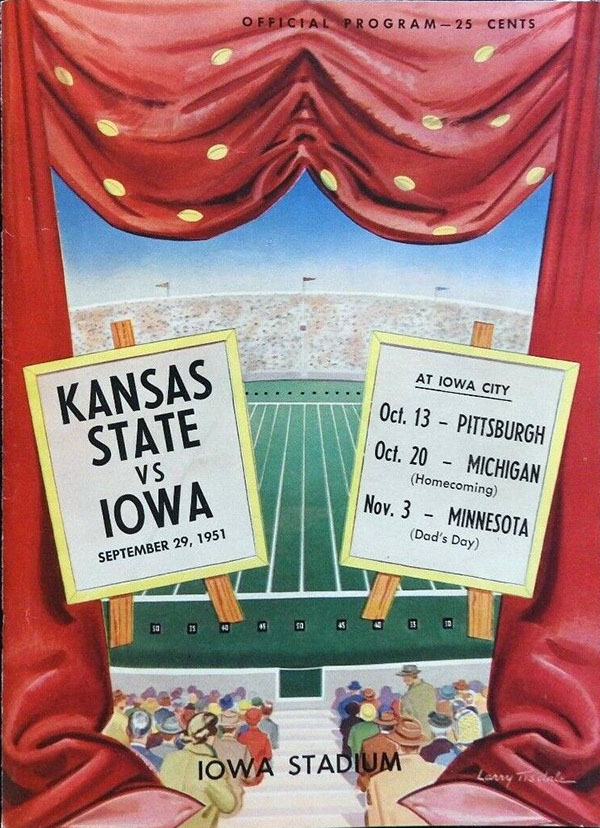 College Football Program: Iowa Hawkeyes vs. Kansas State Wildcats (September 29, 1951)