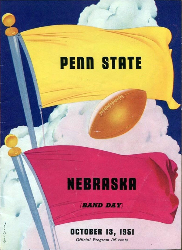 College Football Program: Nebraska Cornhuskers vs. Penn State Nittany Lions (October 13, 1951)