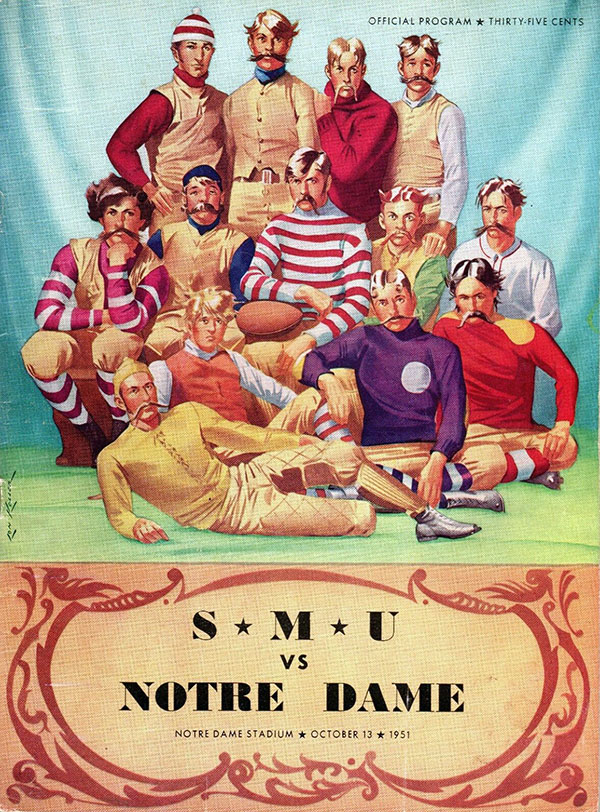 College Football Program: Notre Dame Fighting Irish vs. SMU Mustangs (October 13, 1951)