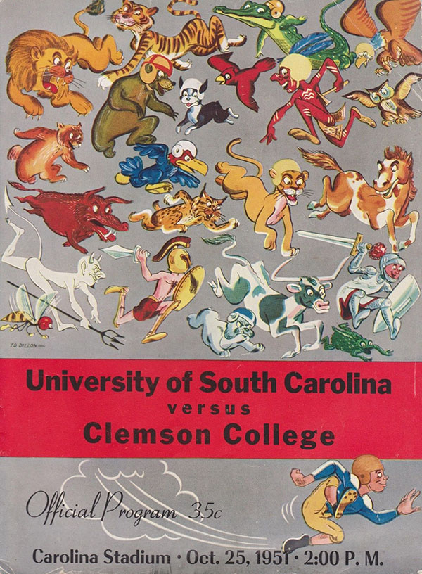 College Football Program: South Carolina Gamecocks vs. Clemson Tigers (October 25, 1951)