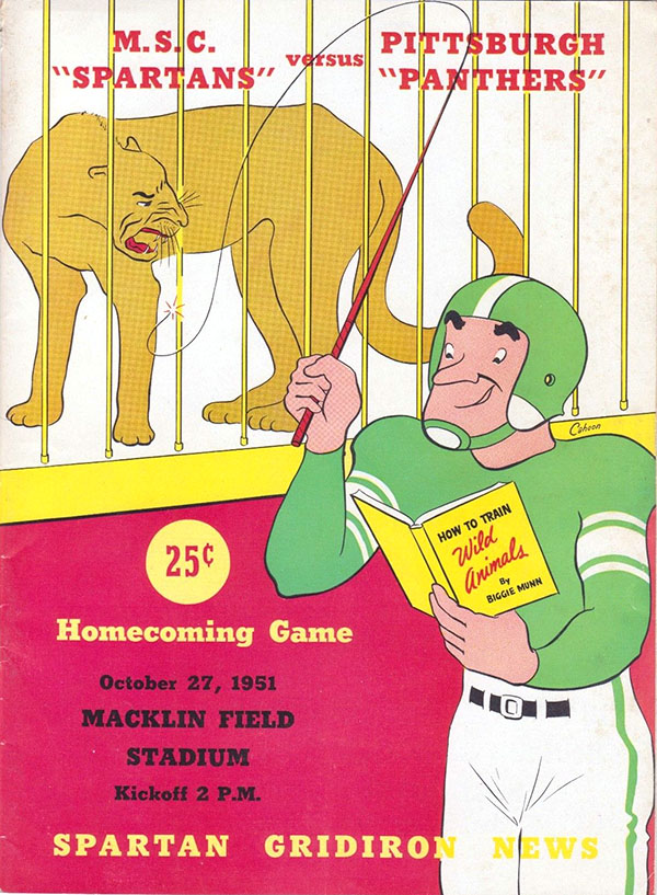 College Football Program: Michigan State Spartans vs. Pittsburgh Panthers (October 27, 1951)