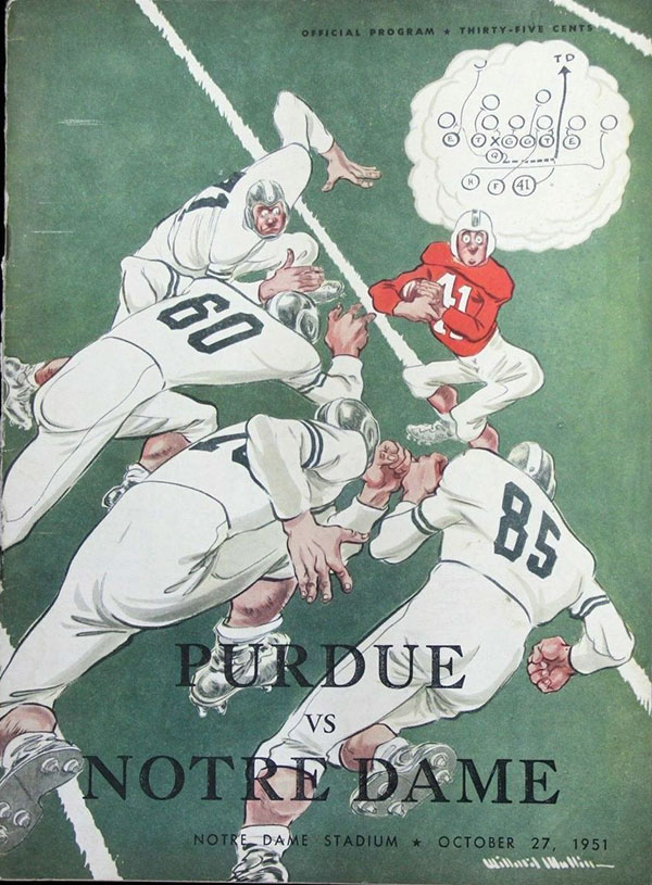 College Football Program: Notre Dame Fighting Irish vs. Purdue Boilermakers (October 27, 1951)