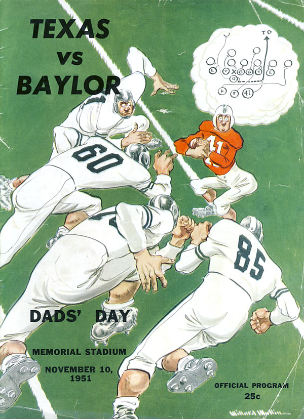 College Football Program: Texas Longhorns vs. Baylor Bears (November 10, 1951)