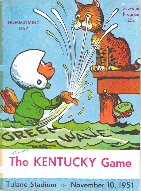 College Football Program: Tulane Green Wave vs. Kentucky Wildcats (November 10, 1951)