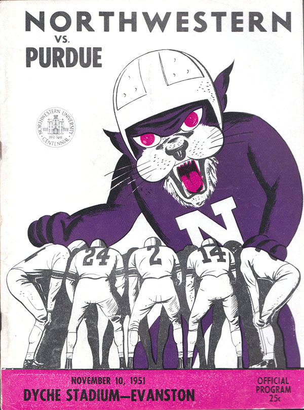 College Football Program: Northwestern Wildcats vs. Purdue Boilermakers (November 10, 1951)