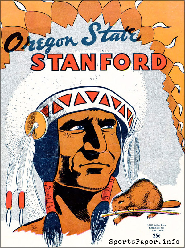 College Football Program: Stanford Indians vs. Oregon State Beavers (November 17, 1951)