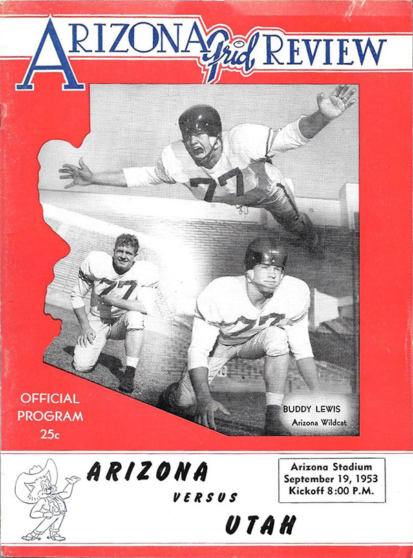 College Football Program: Arizona Wildcats vs. Utah Utes (September 19, 1953)