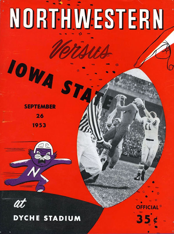 College Football Program: Northwestern Wildcats vs. Iowa State Cyclones (September 26, 1953)