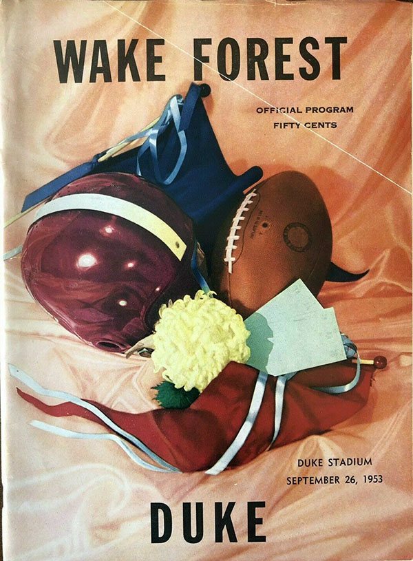 College Football Program: Duke Blue Devils vs. Wake Forest Demon Deacons (September 26, 1953)