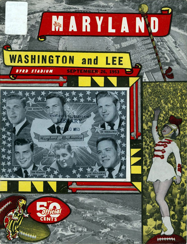 College Football Program: Maryland Terrapins vs. Washington and Lee Generals (September 26, 1953)