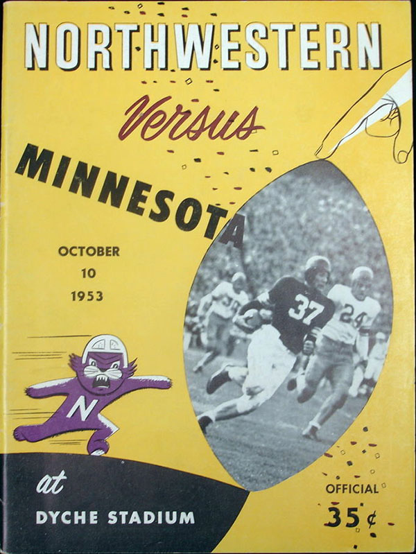 College Football Program: Northwestern Wildcats vs. Minnesota Golden Gophers (October 10, 1953)