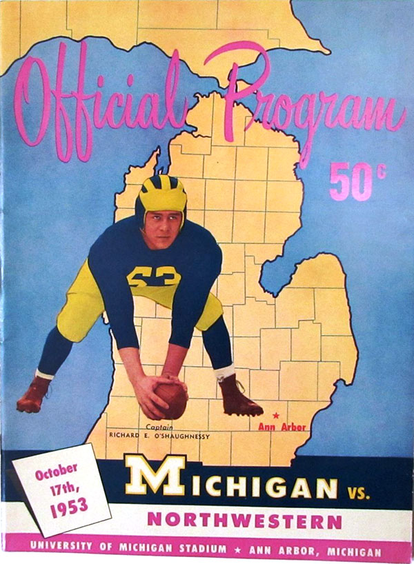 College Football Program: Michigan Wolverines vs. Northwestern Wildcats (October 17, 1953)