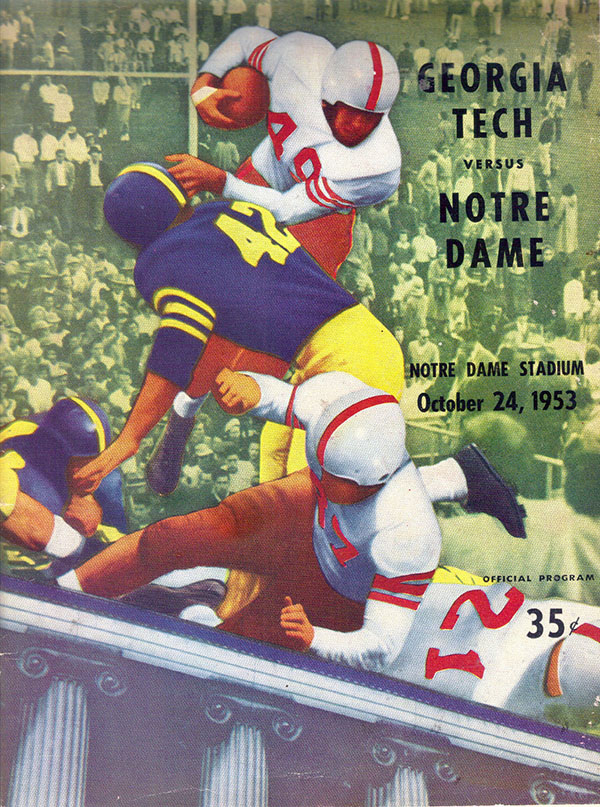 College Football Program: Notre Dame Fighting Irish vs. Georgia Tech Yellow Jackets (October 24, 1953)