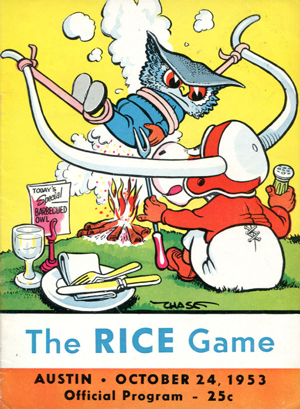 College Football Program: Texas Longhorns vs. Rice Owls (October 24, 1953)