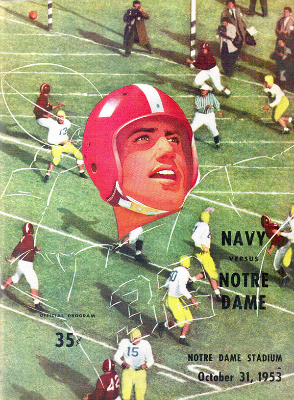 College Football Program: Notre Dame Fighting Irish vs. Navy Midshipmen (October 31, 1953)