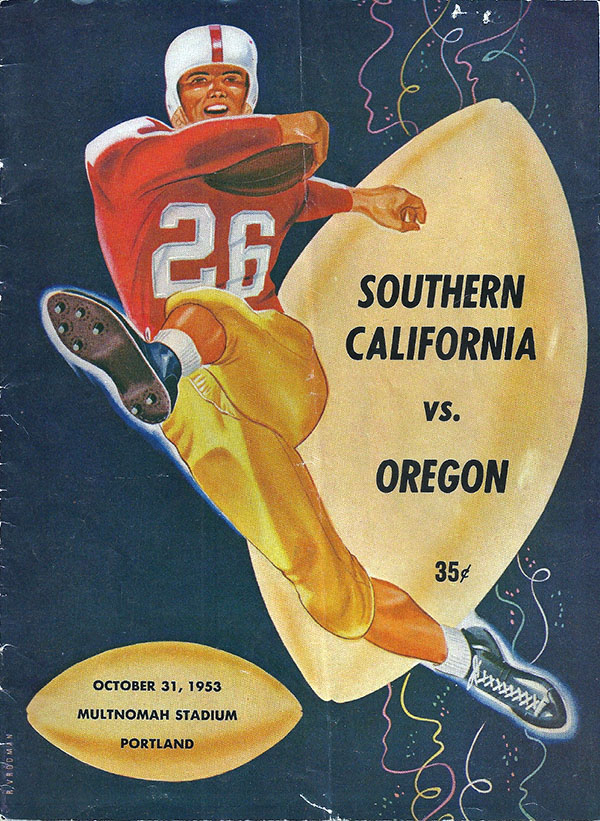 College Football Program: Oregon Ducks vs. USC Trojans (October 31, 1953)