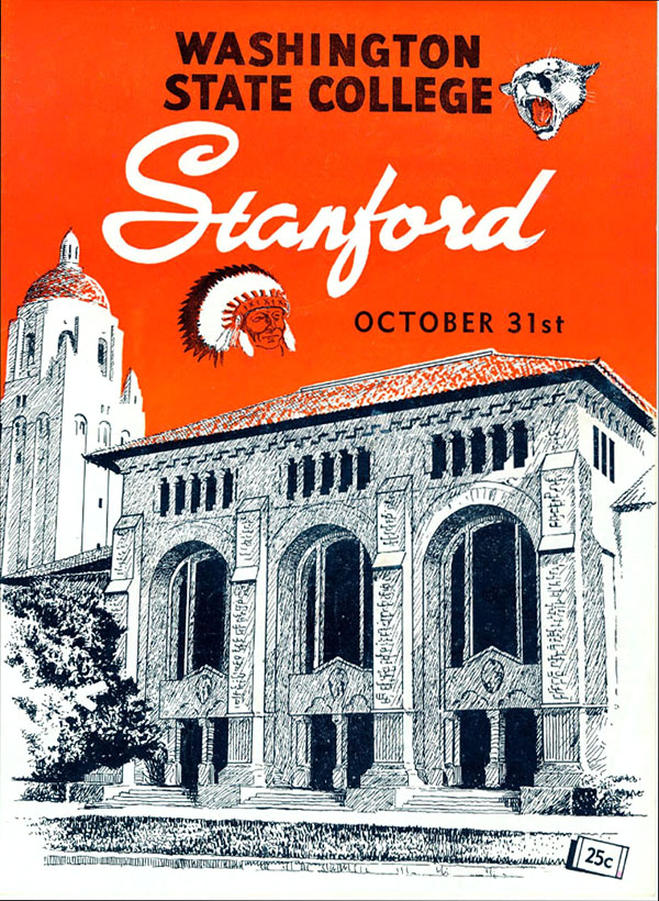 College Football Program: Stanford Indians vs. Washington State Cougars (October 31, 1953)