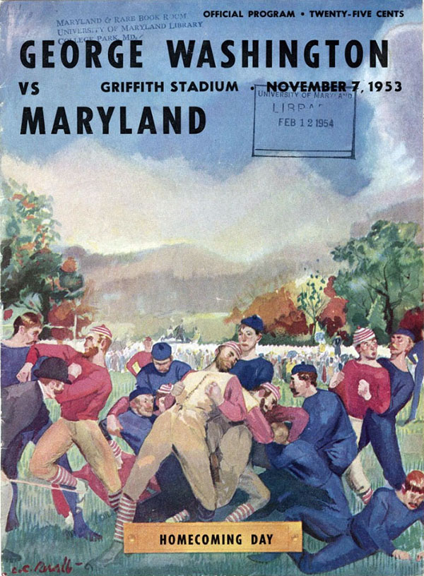 College Football Program: George Washington Colonials vs. Maryland Terrapins (November 9, 1953)