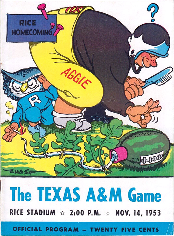 College Football Program: Rice Owls vs. Texas A&M Aggies (November 14, 1953)