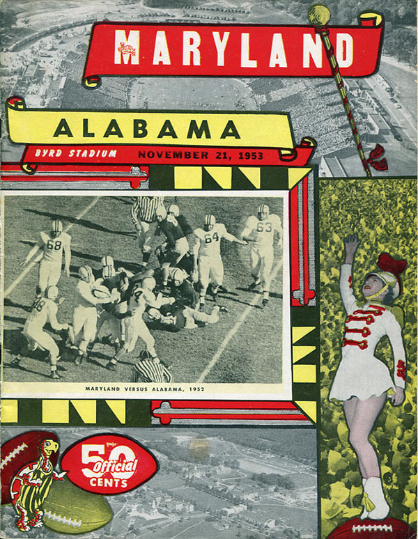 College Football Program: Maryland Terrapins vs. Alabama Crimson Tide (November 21, 1953)