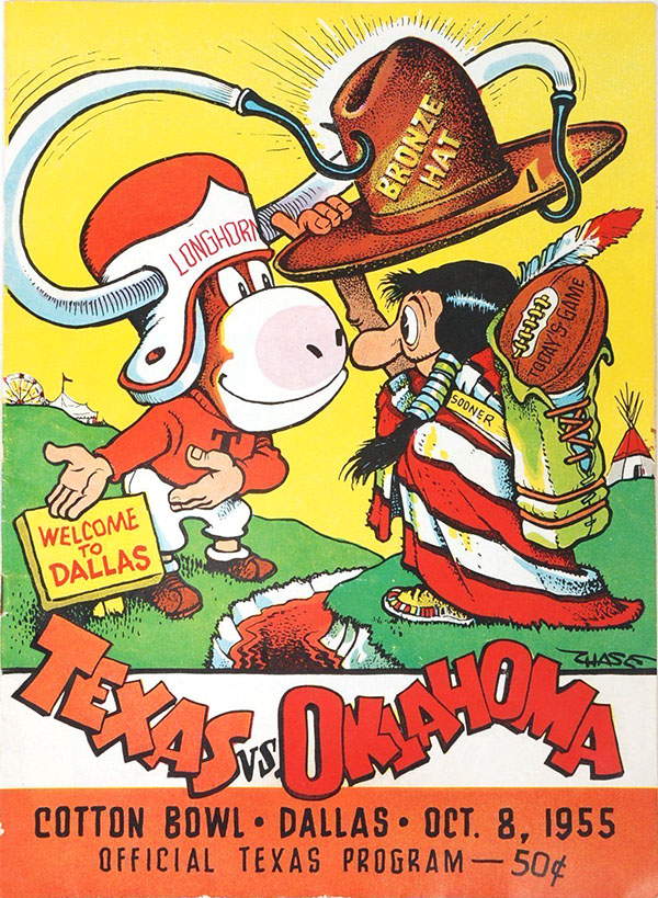 College Football Program: Texas Longhorns vs. Oklahoma Sooners (October 8, 1955)