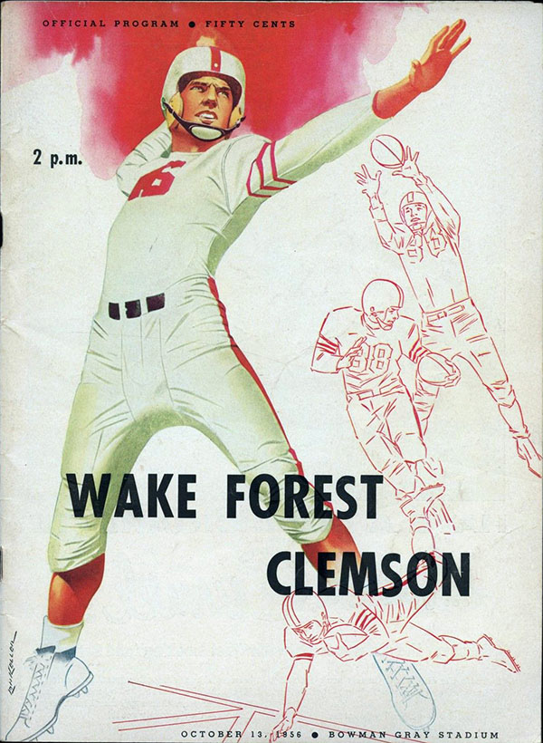 College Football Program: Wake Forest Demon Deacons vs. Clemson Tigers (October 13, 1956)