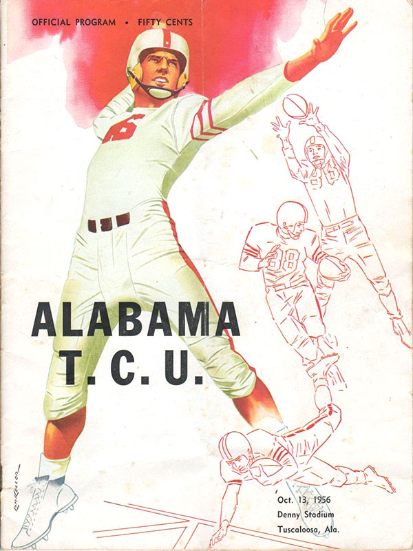 College Football Program: Alabama Crimson Tide vs. TCU Horned Frogs (October 13, 1956)