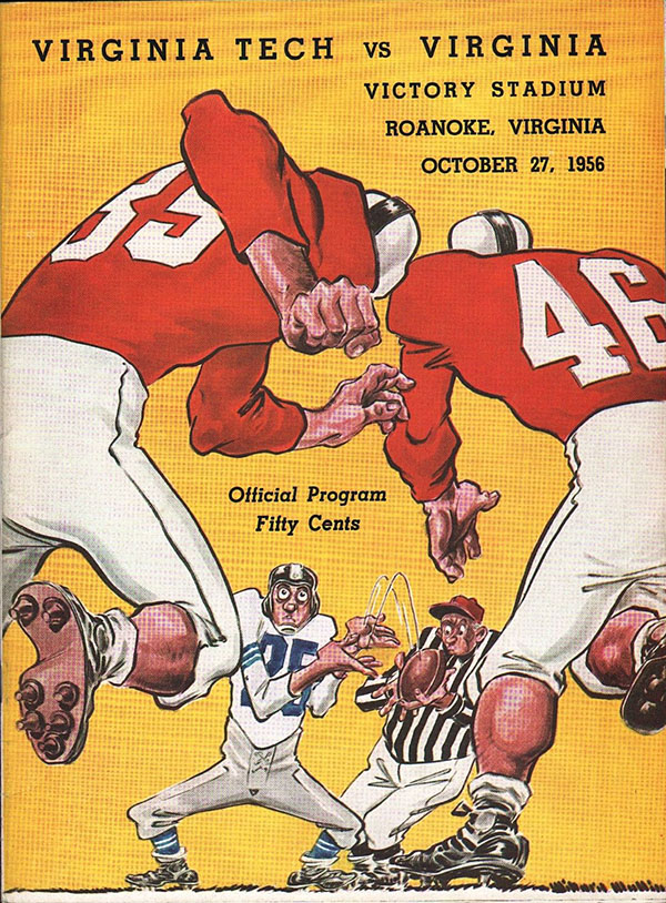 College Football Program: Virginia Tech Gobblers vs. Virginia Cavaliers (October 27, 1956)
