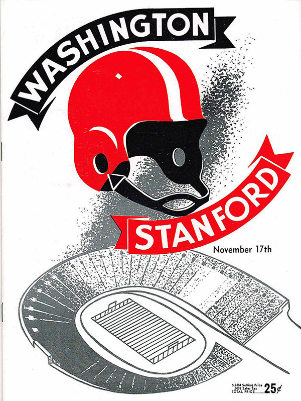 College Football Program: Stanford Indians vs. Washington Huskies (November 17, 1956)