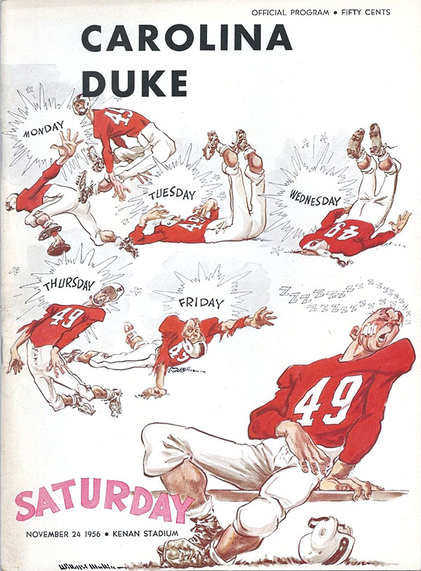 College Football Program: North Carolina Tar Heels vs. Duke Blue Devils (November 24, 1956)