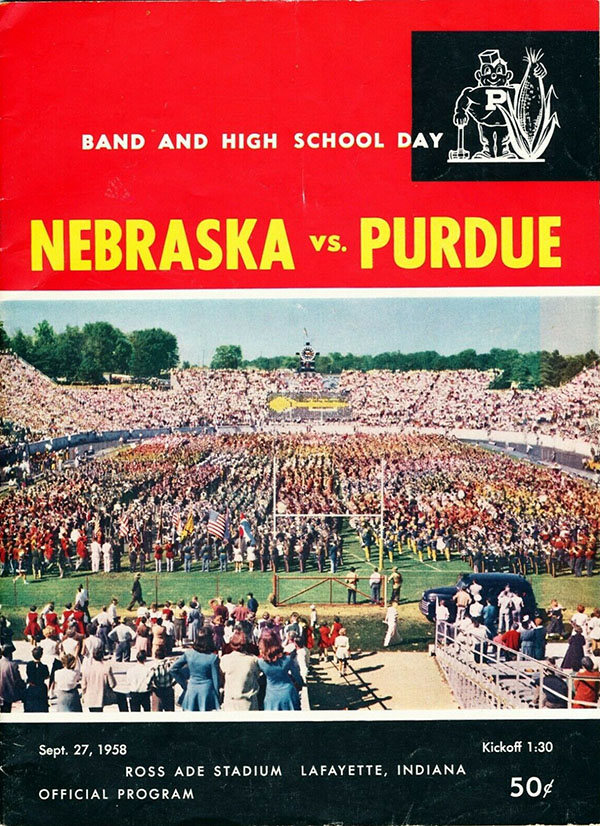 College Football Program: Purdue Boilermakers vs. Nebraska Cornhuskers (September 27, 1958)