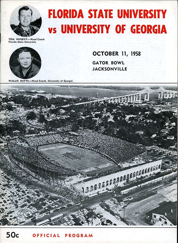 College Football Program: Florida State Seminoles vs. Georgia Bulldogs (October 11, 1958)