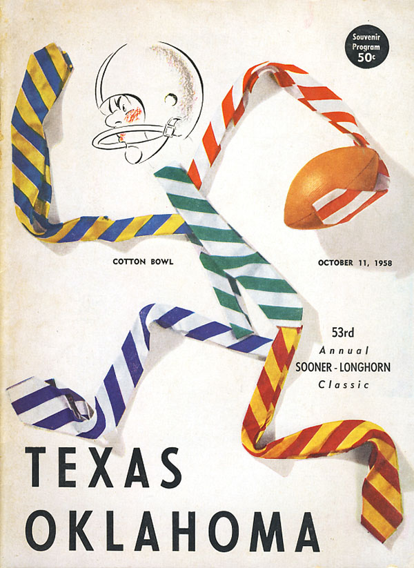 College Football Program: Texas Longhorns vs. Oklahoma Sooners (October 11, 1958)