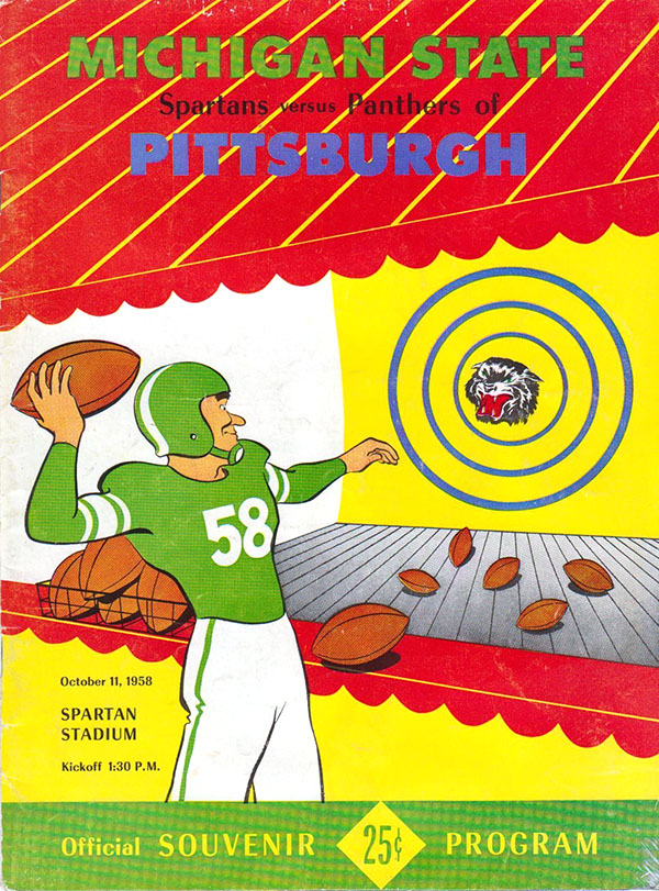 College Football Program: Michigan State Spartans vs. Pittsburgh Panthers (October 11, 1958)