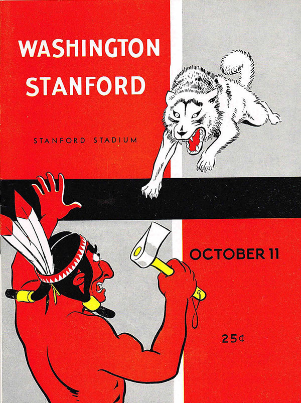 College Football Program: Stanford Indians vs. Washington Huskies (October 11, 1958)