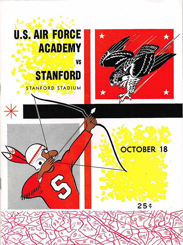 College Football Program: Stanford Indians vs. Air Force Falcons (October 18, 1958)