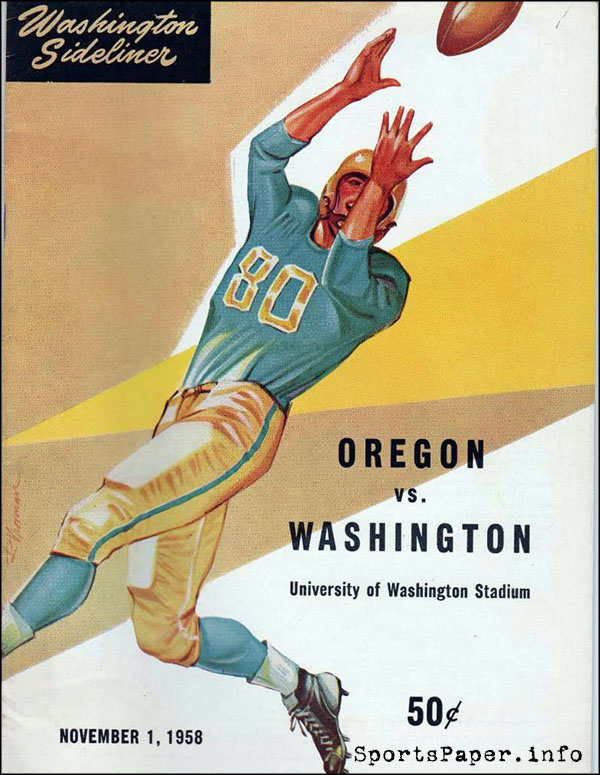 College Football Program: Washington Huskies vs. Oregon Ducks (November 1, 1958)