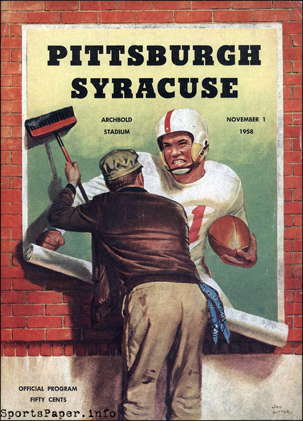 College Football Program: Syracuse Orangemen vs. Pittsburgh Panthers (November 1, 1958)