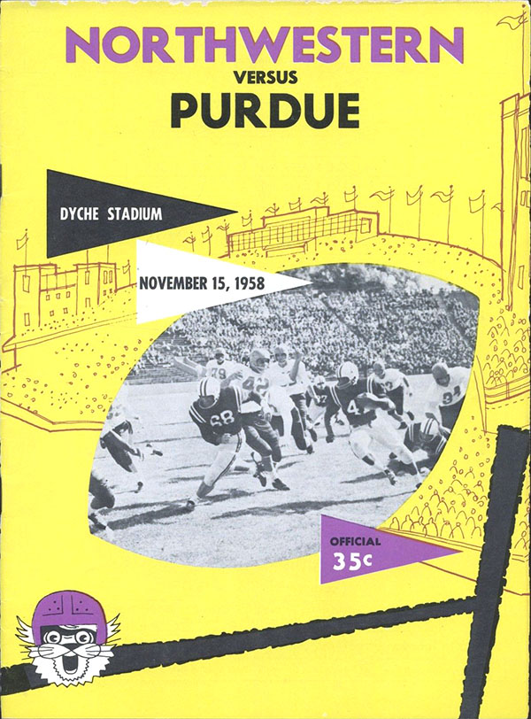 College Football Program: Northwestern Wildcats vs. Purdue Boilermakers (November 15, 1958)