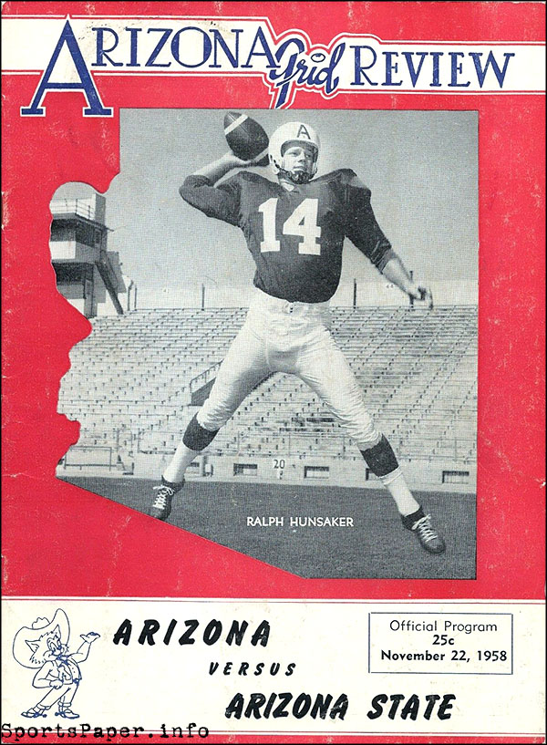 College Football Program: Arizona Wildcats vs. Arizona State Sun Devils (November 22, 1958)