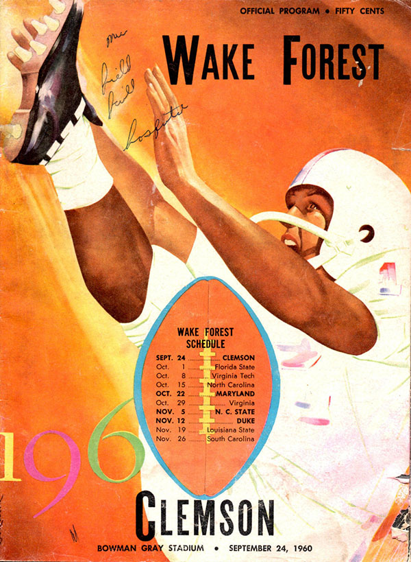 College Football Program: Wake Forest Demon Deacons vs. Clemson Tigers (September 24, 1960)
