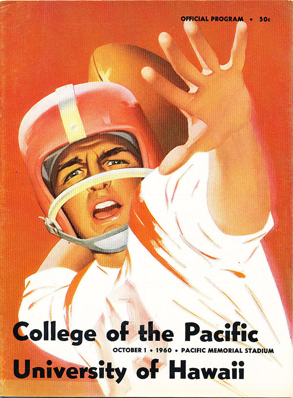 College Football Program: Pacific Tigers vs. Hawaii Rainbows (October 1, 1960)