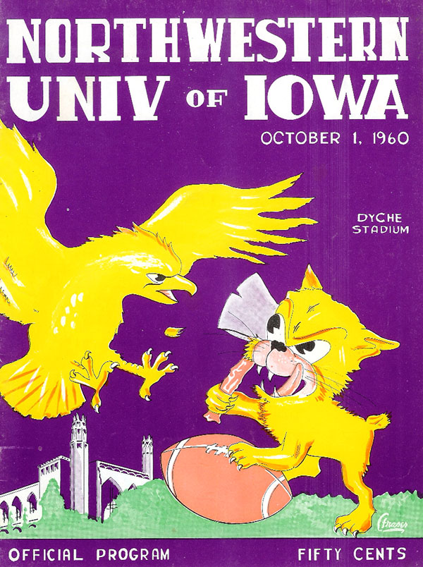 College Football Program: Northwestern Wildcats vs. Iowa Hawkeyes (October 1, 1960)