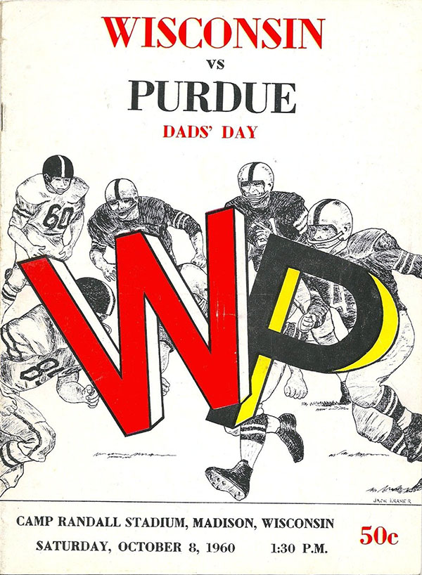 College Football Program: Wisconsin Badgers vs. Purdue Boilermakers (October 8, 1960)